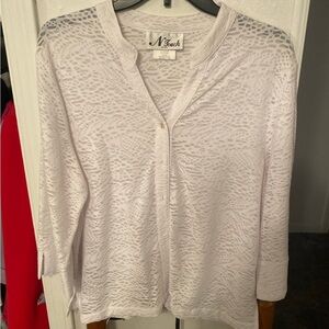 N Touch Women's White Button Down Shirt